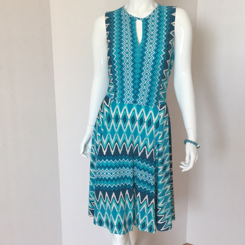 Turquoise ZigZag Dress